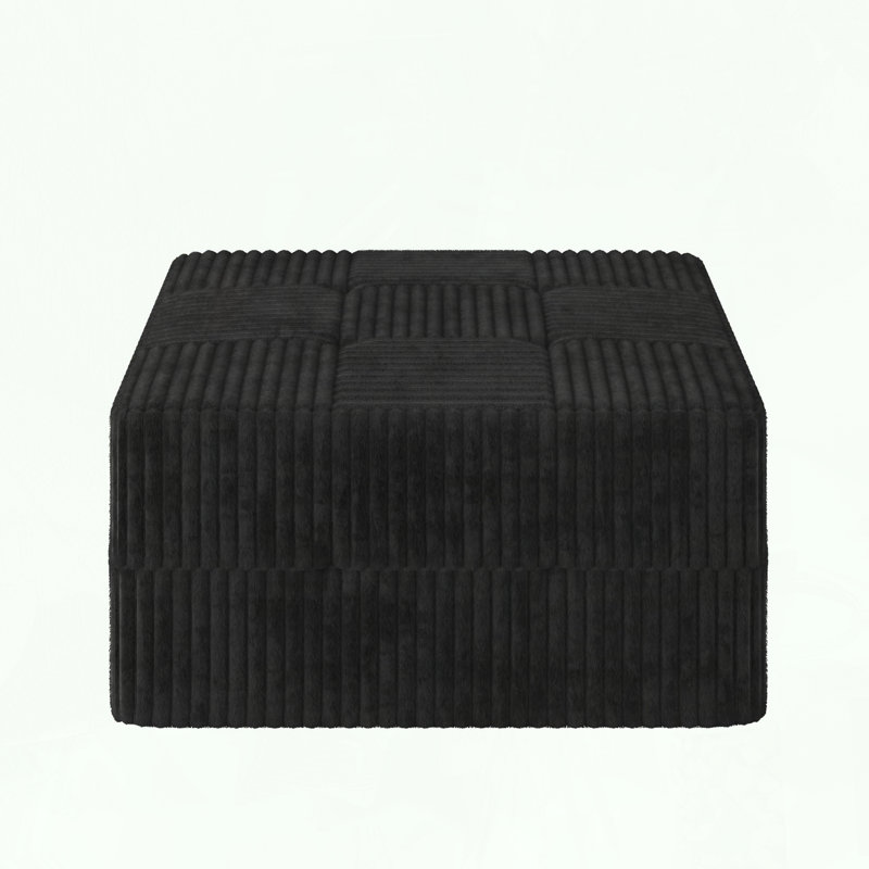 Canapé modulaire avec repose-pieds sans assemblage requis, Noir