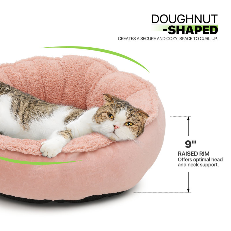 Coussin de lit Lisette, Rose, Petit (l 23,5 po x P 23,5 po x H 9 po)