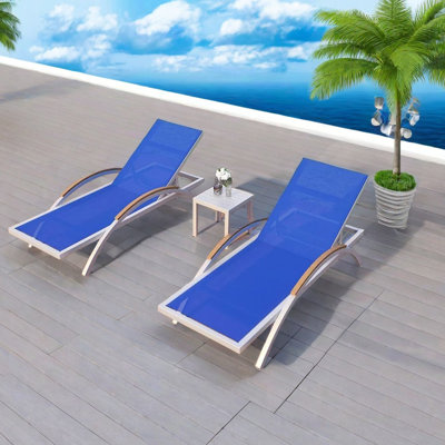 Outdoor Chaise Lounge Set with Table