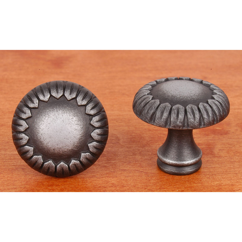 CK Series 1 1/2" Diameter Mushroom Knob, Large, Distressed Nickel