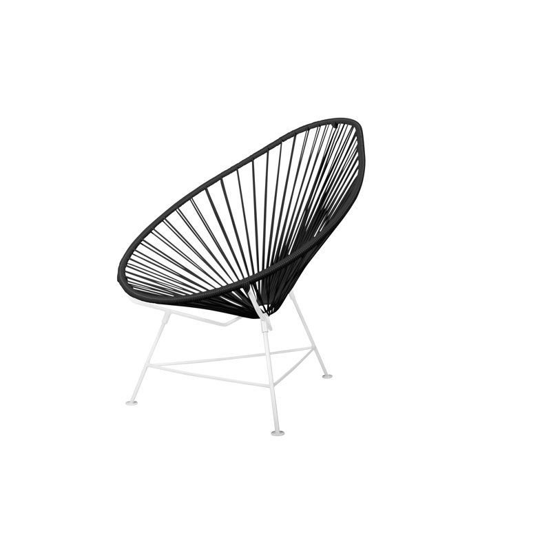 Outdoor Lounge Chair, Black/White