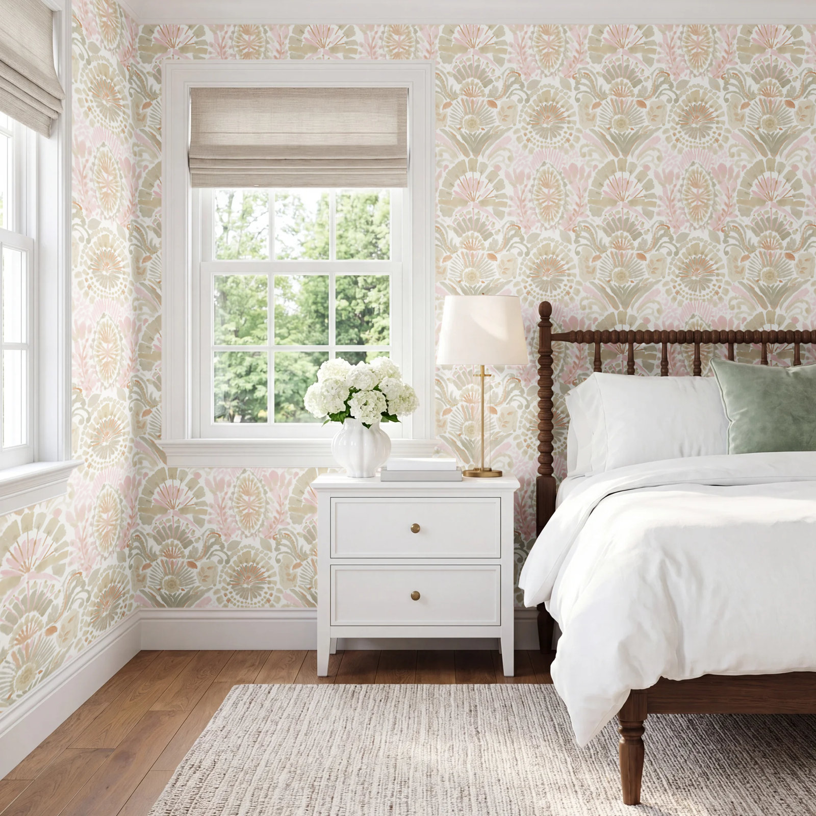 Gernhard Self-Adhesive Wallpaper Roll, Wandering Rose, 16.5" L x 20.5" W