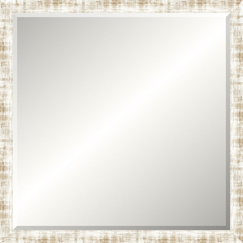 Faded White Legacy Mirror, Medium Square