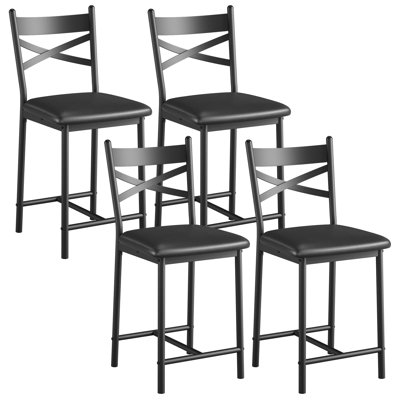 Bar Stools Set Of 4, Counter Height Bar Stools With PU Upholstered Seat