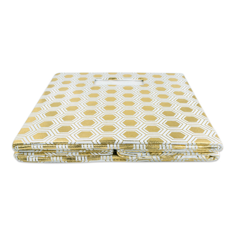 Mercer41 Decorative Bin, Gold, 13" H x 13" W x 13" D