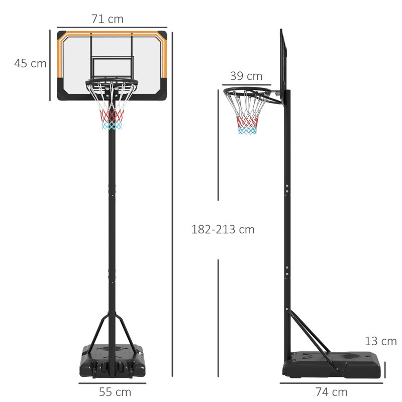 Freeport Park Adjustable Height Portable Full-Size Basketball Hoop