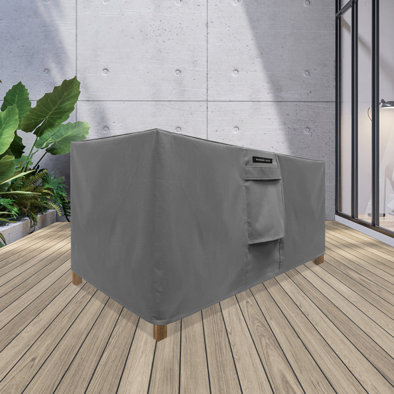 Housse pour table basse et table d'appoint de qualité supérieure - Housse résistante et respirante avec doublure en PVC résistant à l'eau, ourlet élastique réglable, sangles à fermeture par clic et bouches d'aération - Collection Goodman