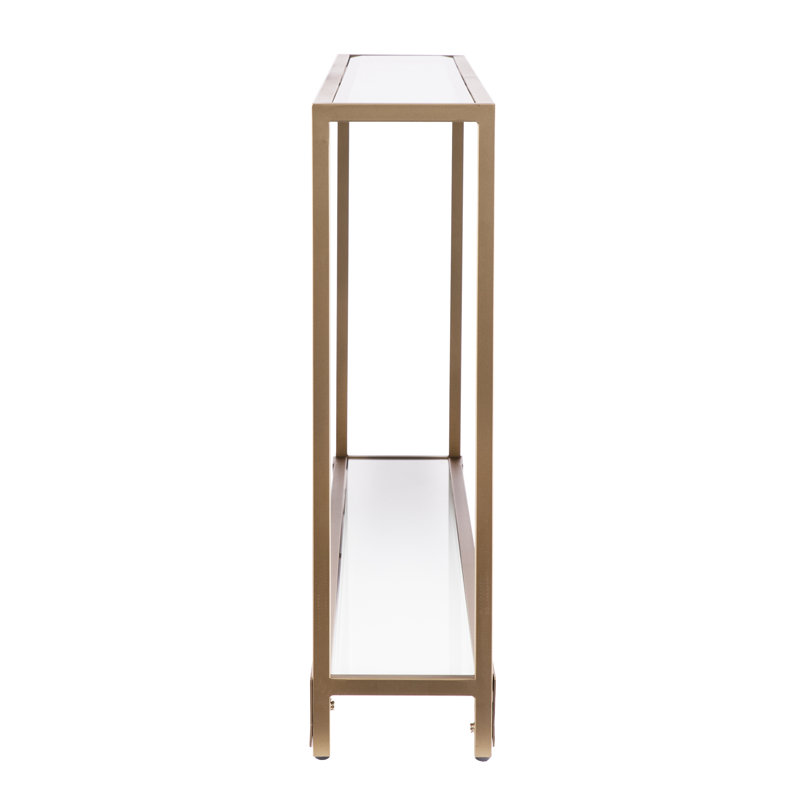 Console Charlie-Adam, Or, 29" H x 56" W x 8" D, Clear
