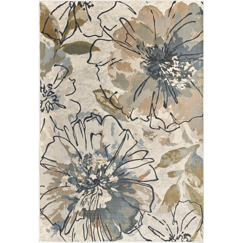 Derrich Abstract Flat Weave Area Rug, Rectangle 200 x 290 cm