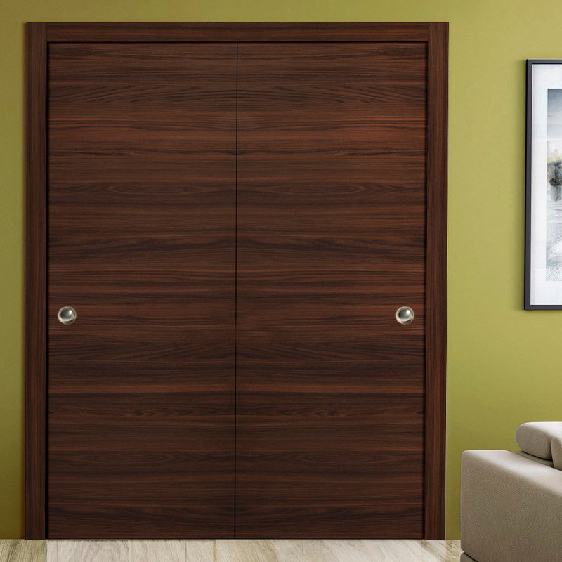 Portes coulissantes en bois Planum, 36 po x 80 po, Frêne chocolat
