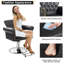 Fauteuil de coiffeur à large assise noir