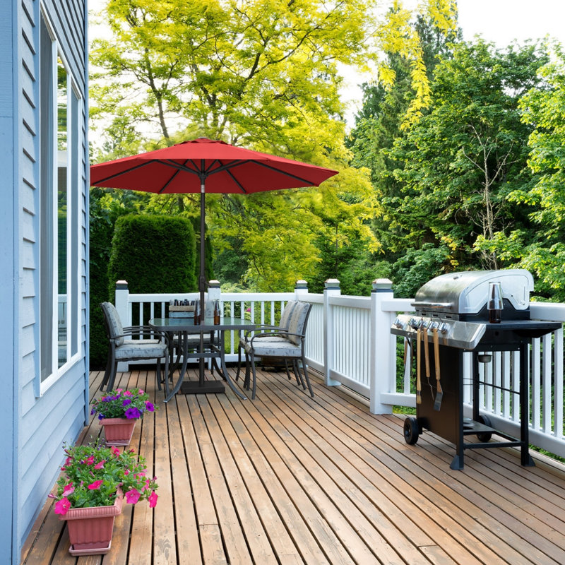  Parasol de patio rouge rubis 9 pi Linea, Rouge