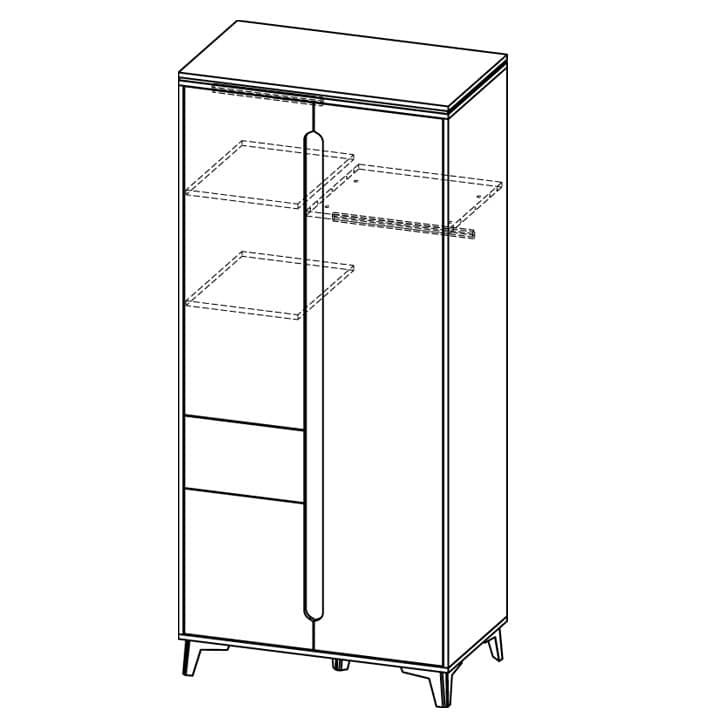 Burdeshaw 3 Door Manufactured Wood Wardrobe, White/Mountain Ash