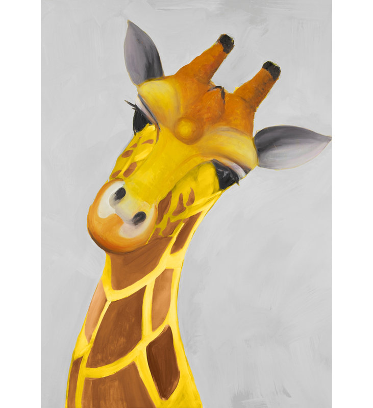 Curieux girafe - faune africaine encadrée, décoration sur toile