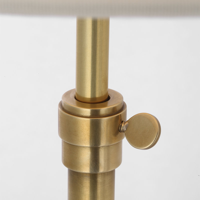 Thomas O'Brien Bryant 52" Adjustable Cordless Floor Lamp with Linen Shade, Hand-Rubbed Antique Brass