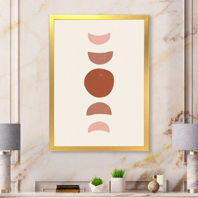 Minimal Moon Phases - impression sur toile, Toile encadrée d'or, H 32 po x l 16 po x P 1,5 po