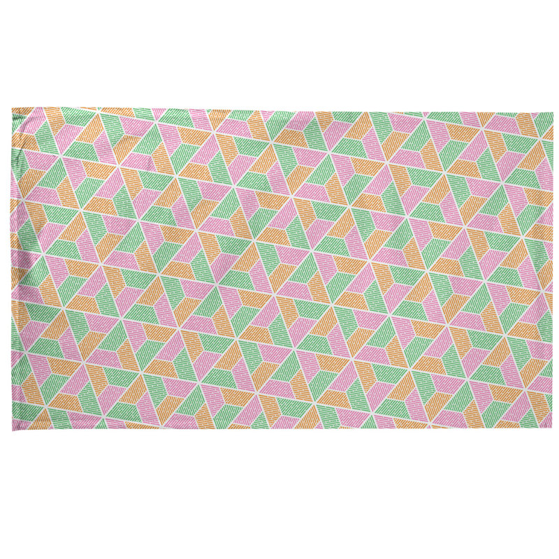 Serviette à thé trapézoïdals Mcguigan, Polyester sergé, Vert / Brun