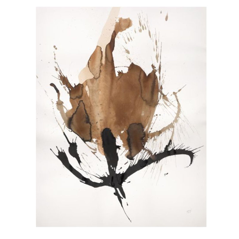 Sepia Florals II, Glass Coat, 31" H x 24" W x 1.5" D