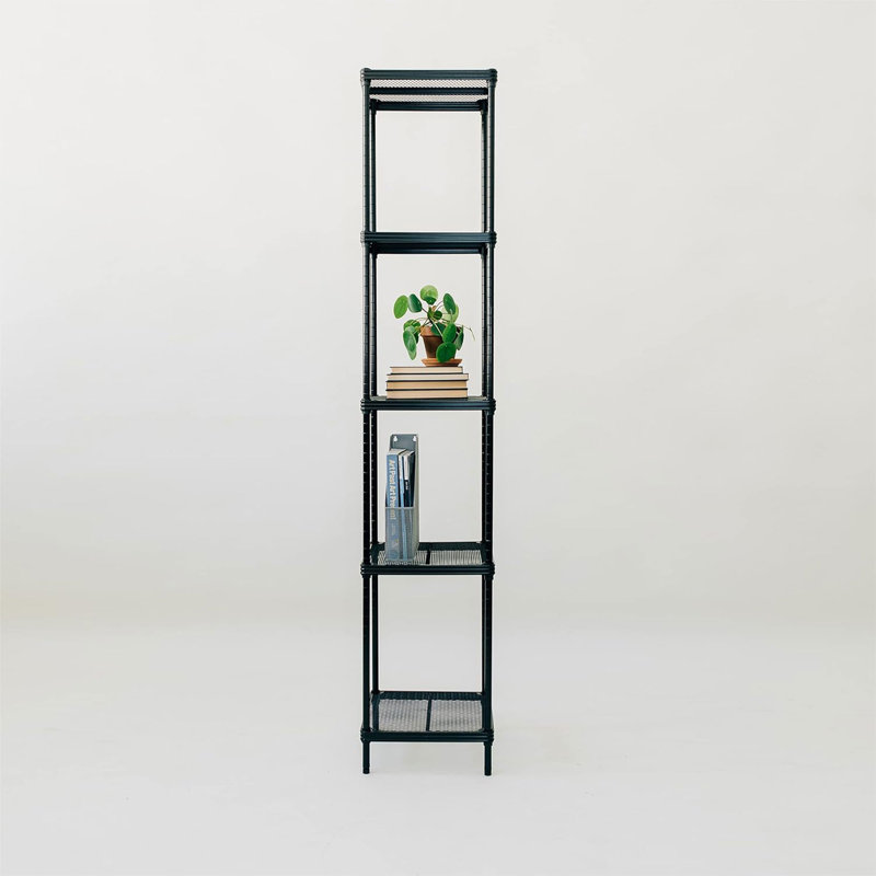 13.8'' W Steel Height -Adjustable Shelving Unit, Black