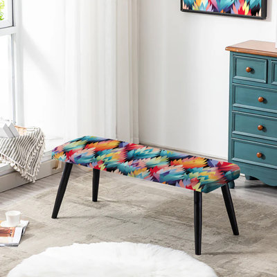 Banc noir rembourré Ikat Harmony - Ikat
