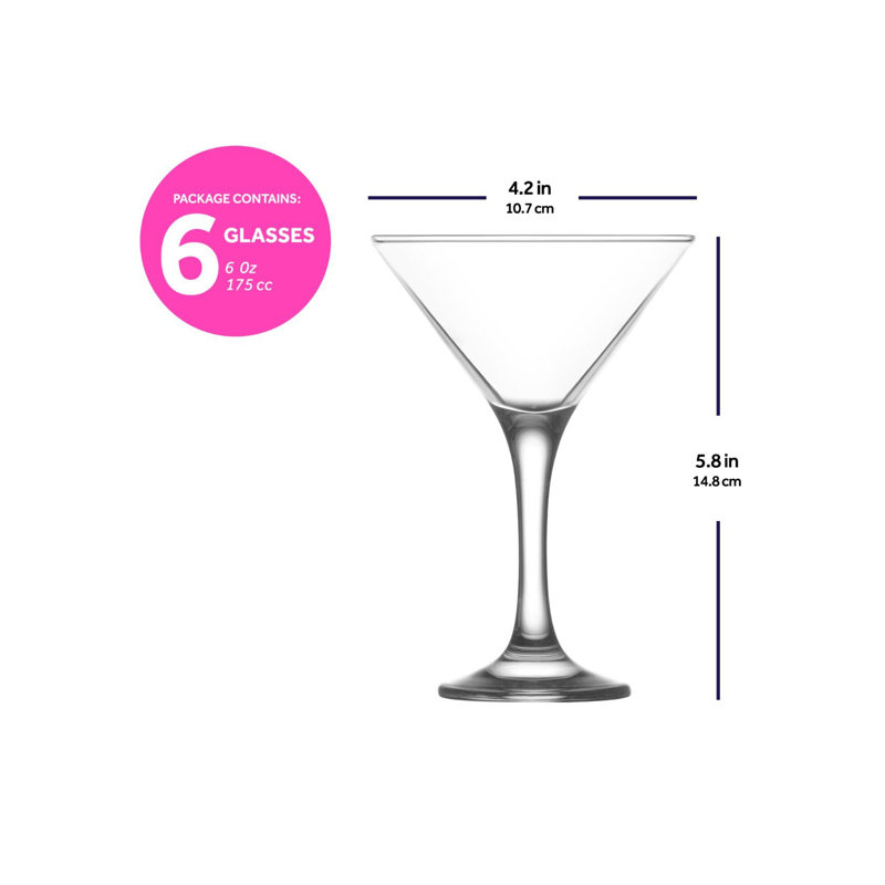 Verres à cocktail Martini 6 oz