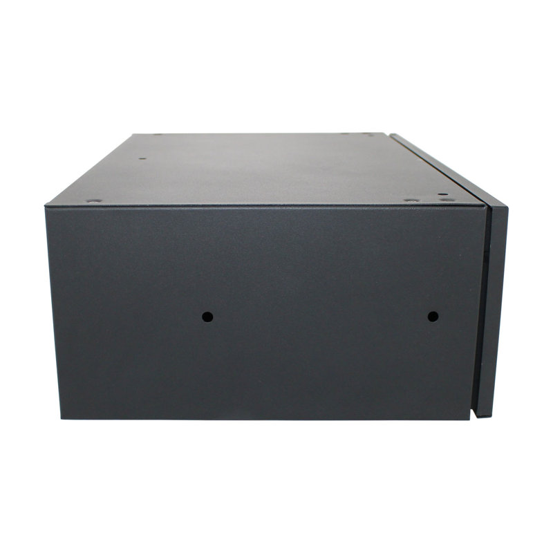 Wharfe Galvanised Steel Wall Mounted Lockable Weatherproof Post Box, Black