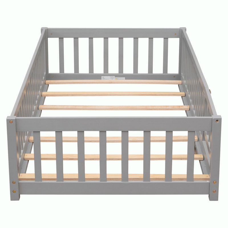 Lit plateforme, Gris, Simple