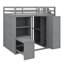 Lit double avec placard intégré, bureau et étagère-411966552