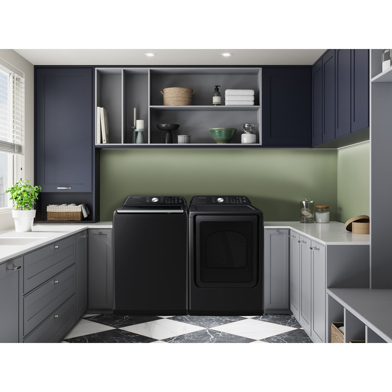 Samsung 7.4 cu. ft. Smart Electric Dryer with Sensor Dry, Brushed Black