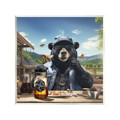 Ours au camping rustique, art mural par Jim Baldwin