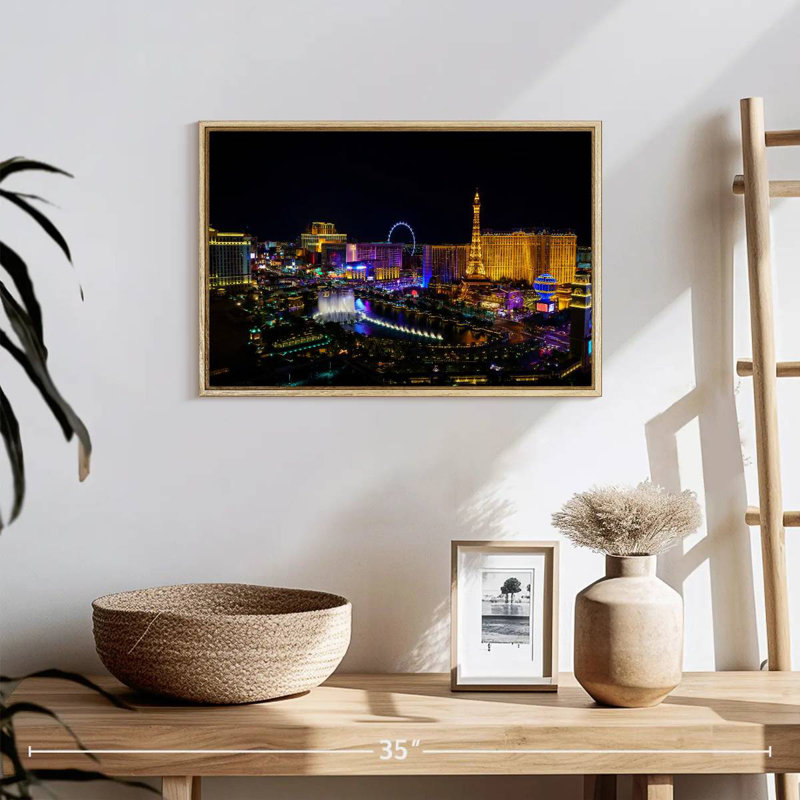 Las Vegas, Cadre flottant en bois naturel, 19 po x 13 po