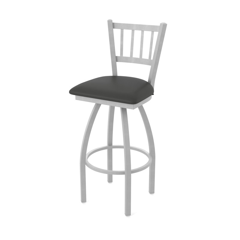 XL 810 Contessa Swivel Stool, Anodized Nickel, Vinyl-Canter Iron, Bar Stool (30” Seat Height)