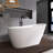 55 in. Freestanding Soaking Acrylic Bathtub in Gloss White