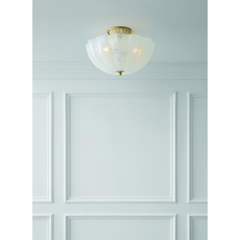 AERIN Rosehill Semi-Flush, 10.25"H x 16"W x 16"D, Hand-Rubbed Antique Brass
