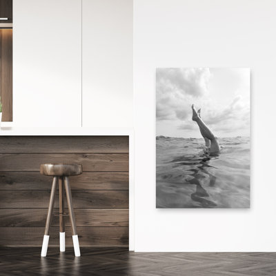 Graceful Legs Ocean Dip Abstract Dolphin Coastal Wall Art Print