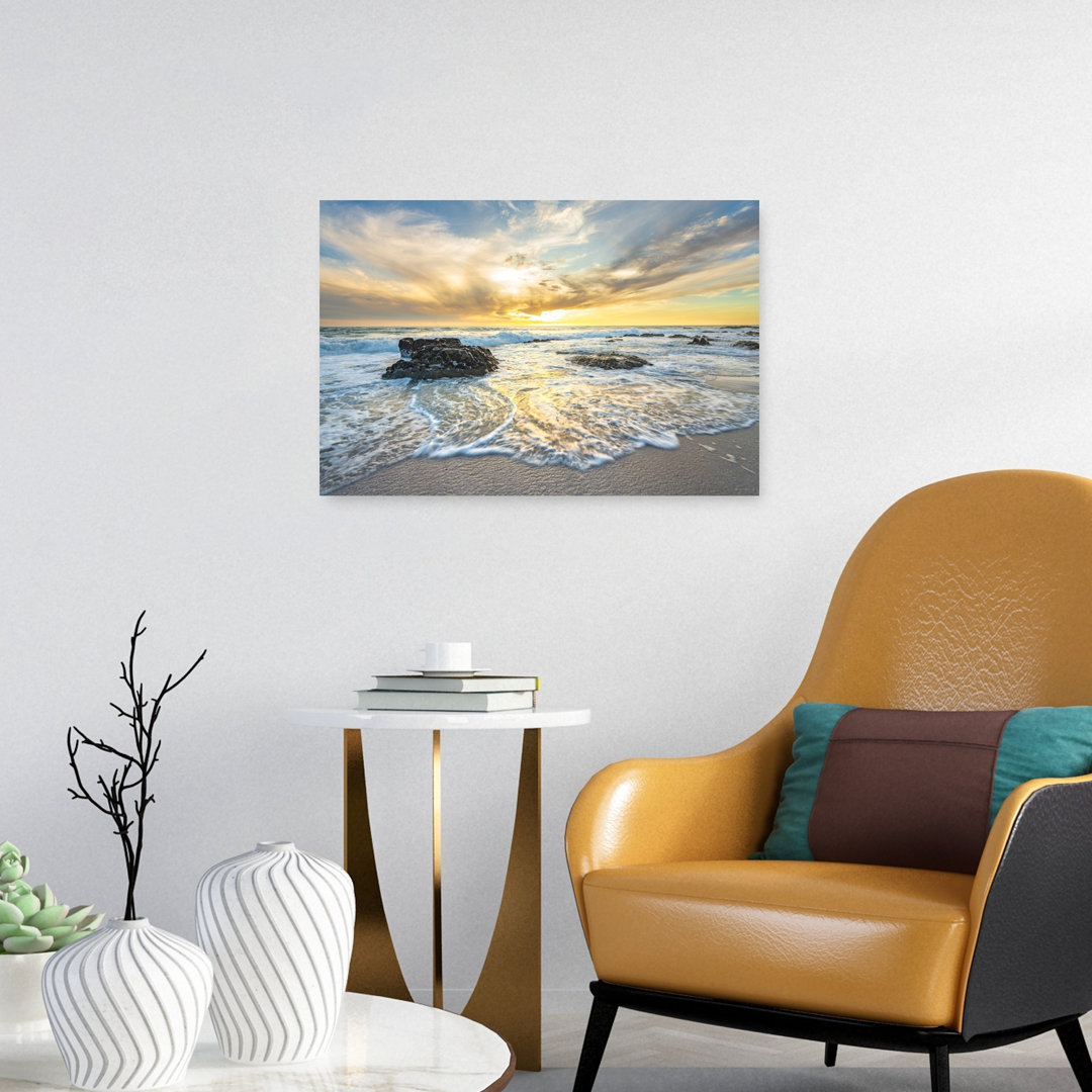Serene Beach Sunset Peaceful Serene Tranquil Coastal Wall Art Print