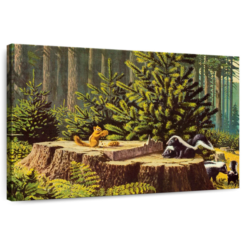 Brampt Chipmunk And Skunks, 24" H x 36" W