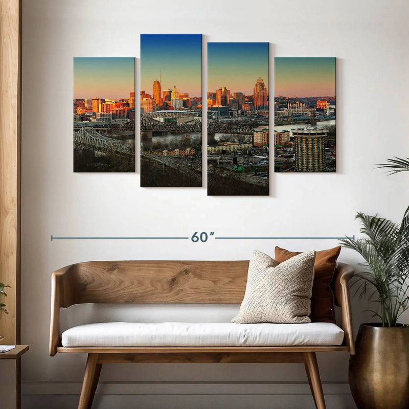 Hannes Cincinnati Sunset Skyline, 32" H x 52" W