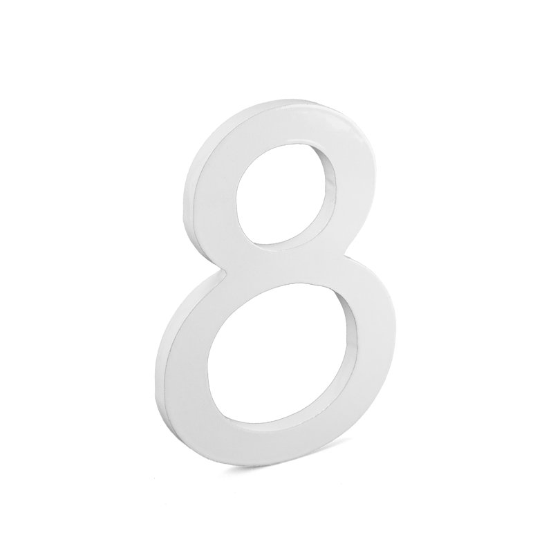 Numéro de maison à fixation flottante 10 po, Nickel satiné / vert chasseur, 8