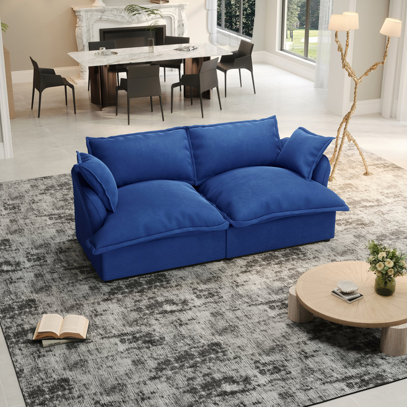 Sinue 82'' Upholstered Sofa, 2-Seater Cloud Sofa, Modular Sectional Sofa Couch, Loveseat Sofa Modern Couch for Living Room(Ottoman not included)