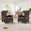 Fauteuil inclinable 32,7 po en cuir véritable avec plateau clouté et garniture cloutée (ensemble de 2)-1183348991