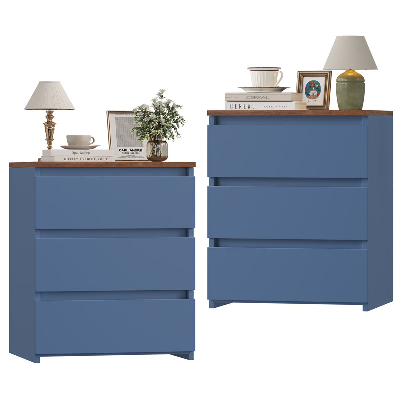 Bozidar 3 - Drawer Nightstand, Blue