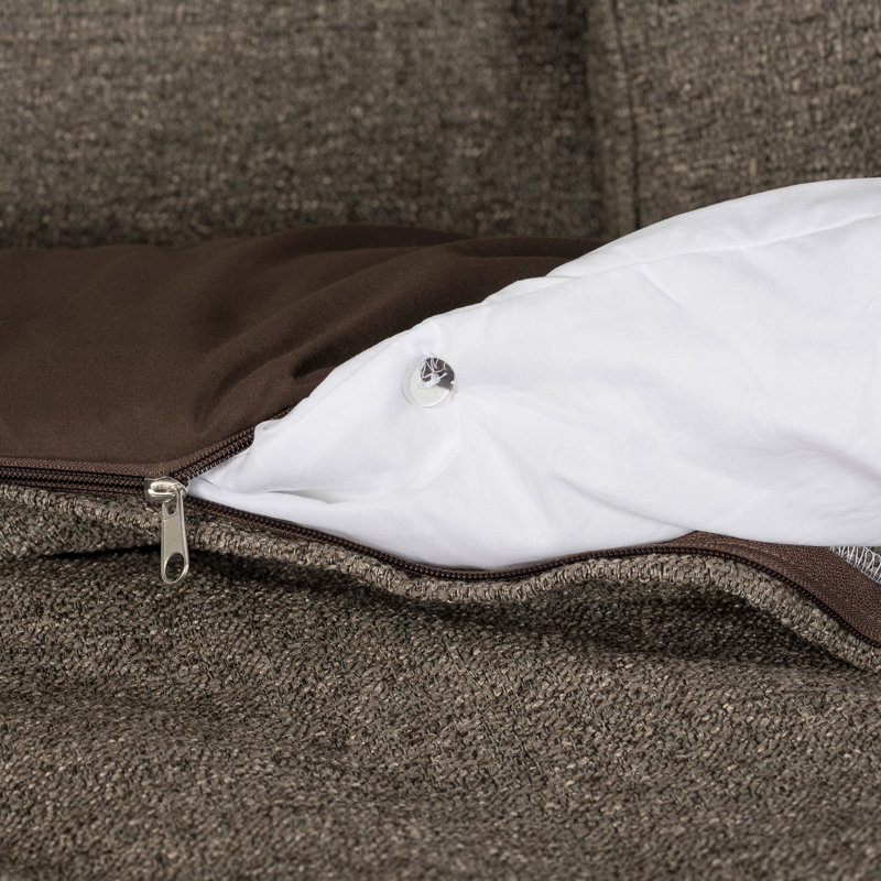 Belmont Nubby Homespun Duvet Cover and Insert Set with Accent PIllows, King, Brown