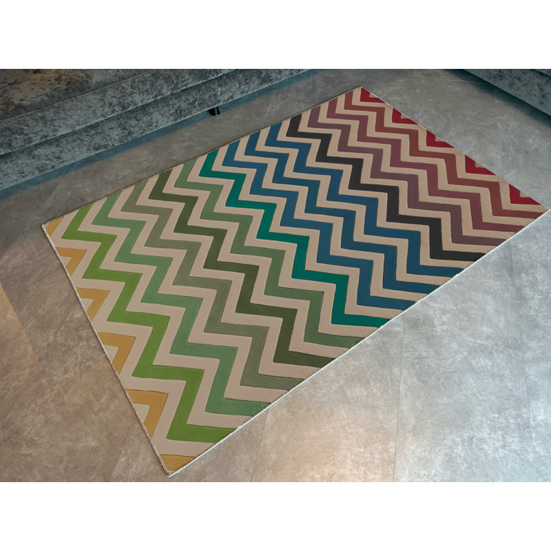 Tapis intérieur / extérieur bleu en polypropylène tissé à la machine Nauset, Rectangle 2 pi 7 po x 4 pi 11 po