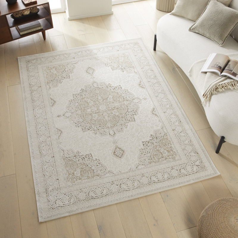 Classic Medalion Khaki Area Rug, Rectangle 260 x 360 cm