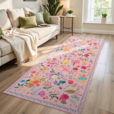 Grand tapis de salon Groner Tapis de chambre lavable antidérapant Tapis décoratif coloré rétro pour la maison