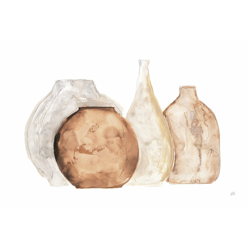 " Neutral Vases IV " Painting Print, 8" H x 12" W
