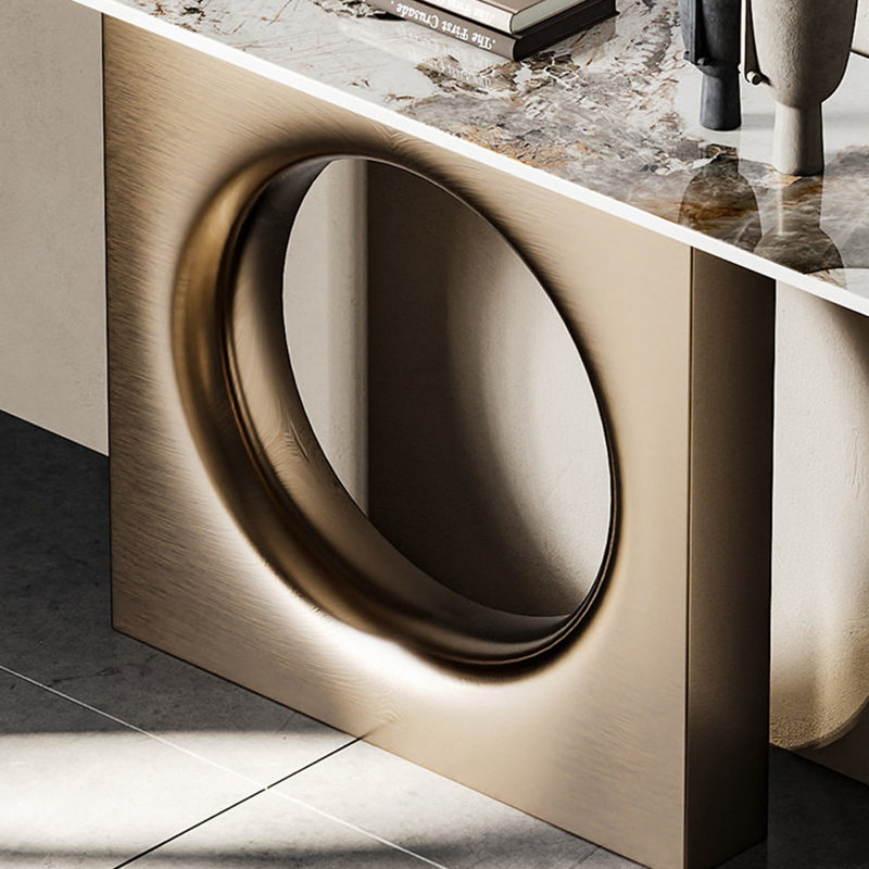 Console de style moderne en pierre frittée, H 33,4 po x l 47,2 po x P 13,7 po