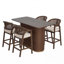 Ensemble de bar 5 pièces Kyra avec tabourets en rotin de style Mid-Century-122903980-122903981