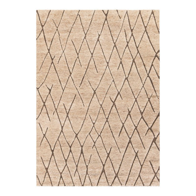 Tureka Hand Knotted Wool Geometric Area Rug 